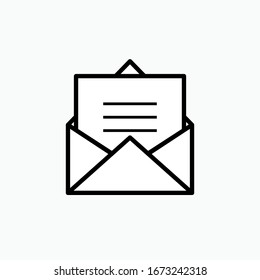 Icono de correo electrónico. Signo de mensaje. Símbolo de sobre.