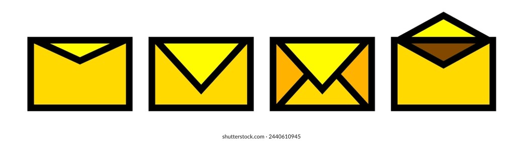Email icon. Message symbol. Vector illustration isolated on white background.