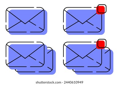 Email icon. Message symbol. Vector illustration isolated on white background.