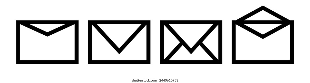 E-Mail-Symbol. Nachrichtensymbol. Vektor-Illustration isoliert auf weißem Hintergrund.