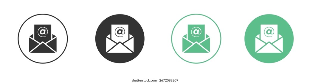 E-Mail-Symbol Minimal Flat Line Vector Icon Set.
