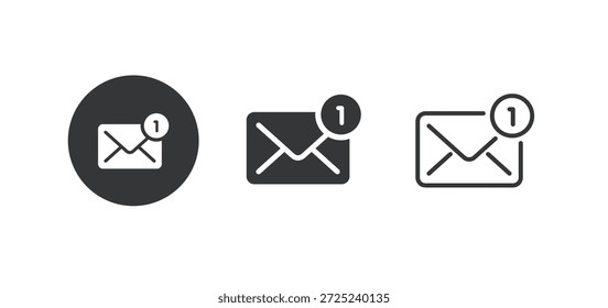 Icono de correo electrónico. Icono de serie múltiple. Pixel perfecto aislado sobre fondo blanco. Ilustración vectorial