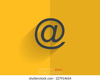 Email icon on blue background- EPS10