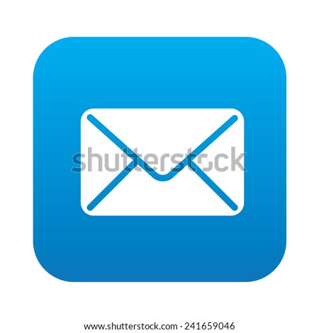 Email icon on blue background,clean vector