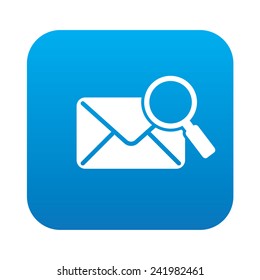 Email icon on blue button background,clean vector