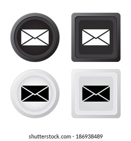 Email icon on the grey buttons - vector set