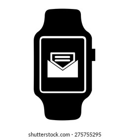 E-mail icon on smart watch. vector illustration