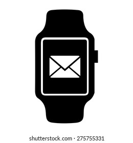 E-mail icon on smart watch. vector illustration