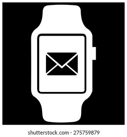 E-mail icon on smart watch. vector illustration