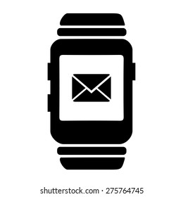 E-mail icon on smart watch. vector illustration