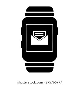 E-mail icon on smart watch. vector illustration