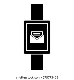 E-mail icon on smart watch. vector illustration