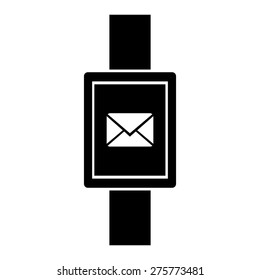 E-mail icon on smart watch. vector illustration