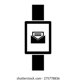 E-mail icon on smart watch. vector illustration