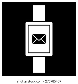 E-mail icon on smart watch. vector illustration