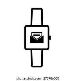 E-mail icon on smart watch. vector illustration
