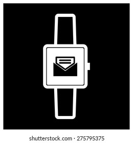 E-mail icon on smart watch. vector illustration