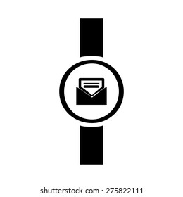 E-mail icon on smart watch. vector illustration