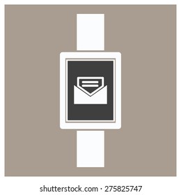 E-mail icon on smart watch. vector illustration