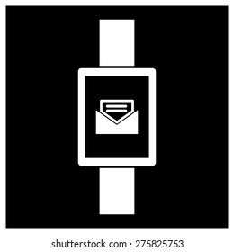 E-mail icon on smart watch. vector illustration