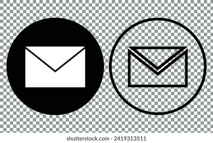 Icono de correo electrónico en fondo transparente