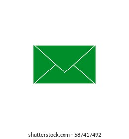 email icon on white background. Green icon