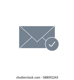 email icon on white background. Gray icon