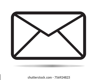 email icon on white background. email sign. flat style. electronic mail symbol.
