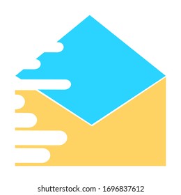 Email icon. Open envelope pictogram. Mail symbol, email and messaging, email marketing campaign for website design, mobile application, ui. Sending or receiving email concept working process.