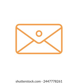 Email icon. Outline color email icon on white background. Vector illustration