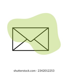 Email icon. Outline envelope sign. Vector illustration. Eps 10.