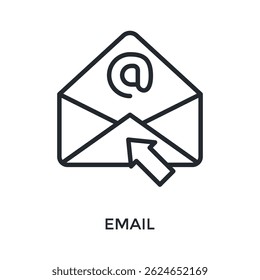 Email Icon Outline Style. Vector Illustration For Graphic Design
