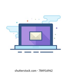 Email icon in outlined flat color style. Vector illustration.