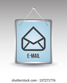 email icon over gray background. vector illustration