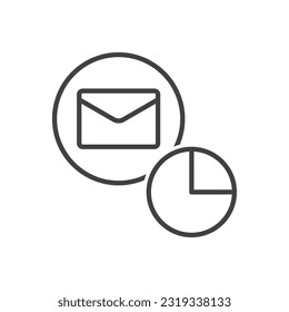 Email Icon With Pie Chart Sign Symbol