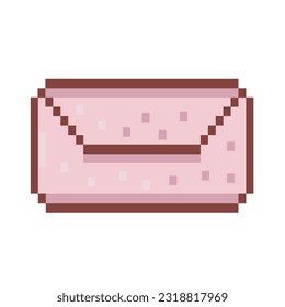  Email icon in pixel art style. Envelope mail services. Contacts message send mail isolated flat