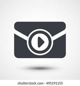 Email icon with play sign