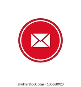 Email icon, red circle background