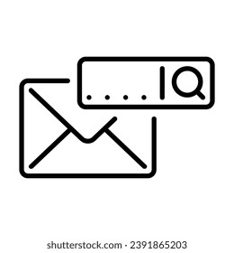 Email icon and search bar or search engine in line style