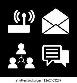 email icon set about internet, envelope and message vector set