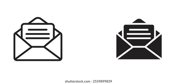 Email Icon set in black color for ui designs