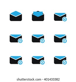 E-mail Icon Set - Blue Series