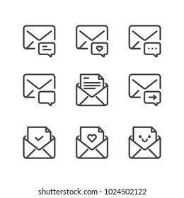 Email icon set collections isolated, suitable for your email marketing content