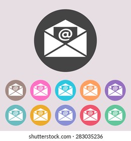 Email icon. Set of colored icons.