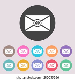 Email icon. Set of colored icons.