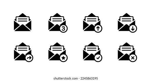 Email icon set design vector