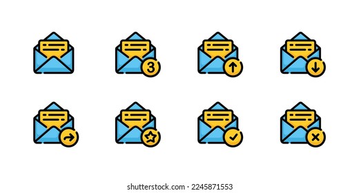 Email icon set design vector