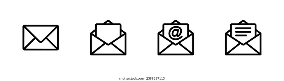 email icon set. envelope mail icon vector illustration