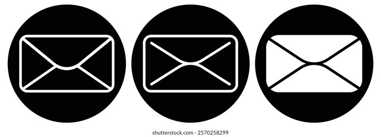 Email icon set. Envelope mail icon. Send message sign. Received message. Isolated mail icon. Open envelope symbol. Vector illustration.