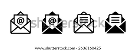 Email icon set. Envelope mail icon vector illustration